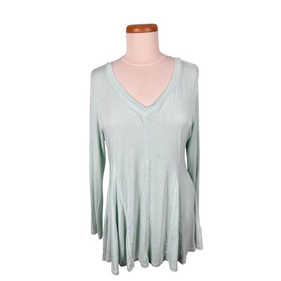 Soft Surroundings Women's Medium Mint Green V-Neck Long Sleeve Swing Tunic Top - Picture 1 of 10